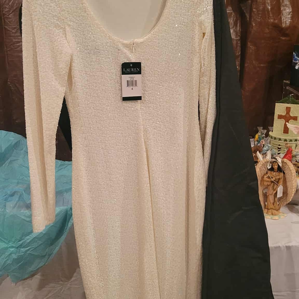 Ralph Lauren Off White Long Sleeve Dress